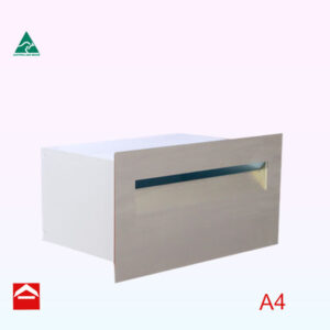 Rectangular rear open letterbox with stainless steel front plate suitable for Brick Work (313180)