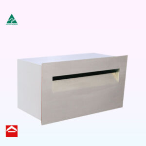 Rectangular rear open letterbox with stainless steel front plate suitable for Besser Block (313190)