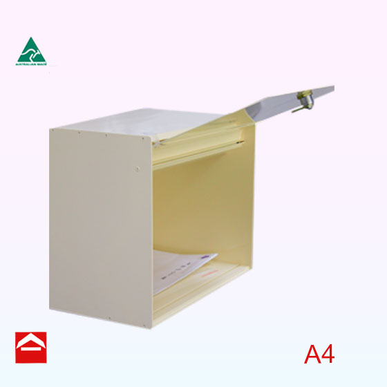 Rear of the Brett rear opening with mail. 350mm wide x 350mm deep x 350mm high
