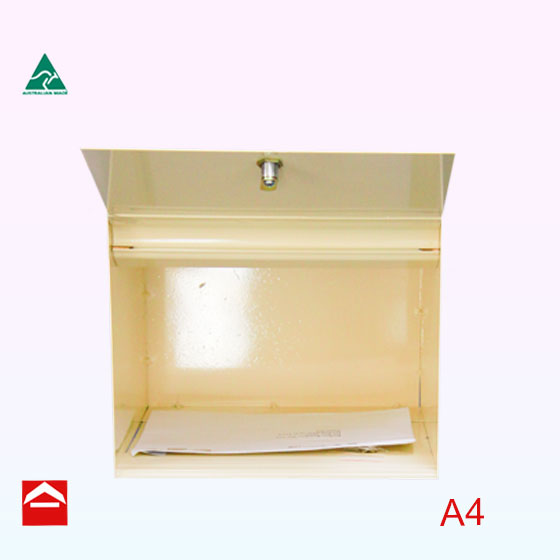 Rear of the Brett rear opening with mail. 350mm wide x 350mm deep x 350mm high