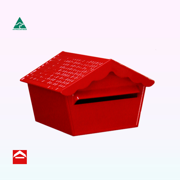 Front view of the Chalet rear opening letterbox680mm wide x 265mm deep x 1320mm high (including post)