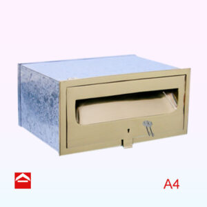 Polished Cast Brass front plate with door and keylock and galvanised sleeve with end enclosure