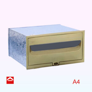 Polished Cast Brass front plate with door and hasp lock and galvanised sleeve with end enclosure