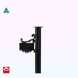 84mm fluted post with small number plate and scroll with square mounting plate on top