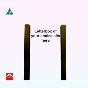 Duo Posts - Two 65x65x1500 square aluminium posts with end caps for mounting a straight sided letterbox