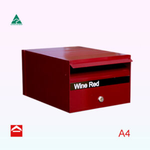 Fabian a front opening A4 narrow fronted rectangular letterbox. 250w x 175h x 350d.
