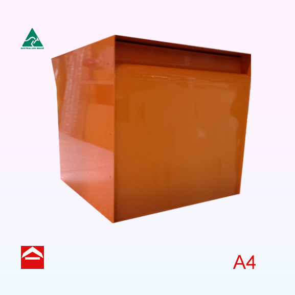 Rear view of the Fiona front open small parcel chest. 350w x 350h x 395d (includes awning on front)