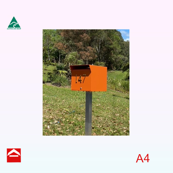 Fiona Streamline front opening small parcel letterbox suitable for A4 350w x 350h x 350dd