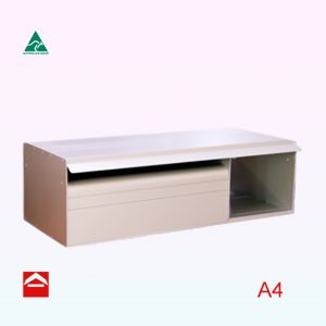 Floria rear opening rectangular letterbox A4 mail section and newspaper section to the right side