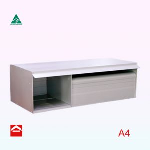 Giselle rear opening rectangular letterbox A4 mail section with a newspaper section to the left