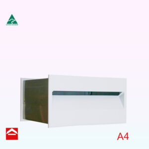 Rectangular Brick-in Plate 370Wx190H. Powder coated front plate fixed to sleeve.wder coated.