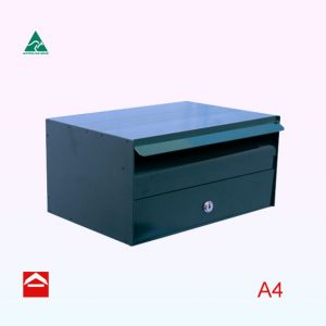 Katie front opening rectangular letterbox 350mm wide x 250mm deep x 175mm high.
