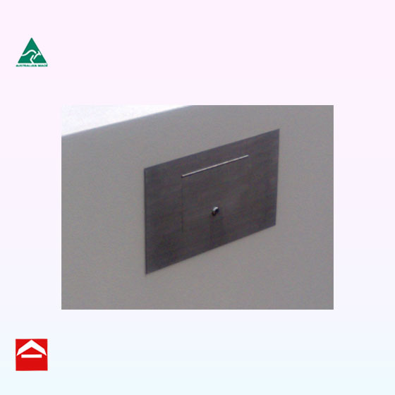 Image of rear open stainless steel plate 410w x 220h suitable for besser block.