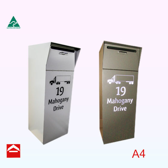 1mtr high mail parcel letterbox with white LED lights