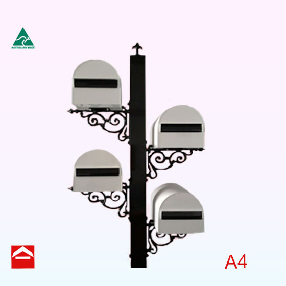 Image of 4 x Japan treasure with weather flap mounted on scrolls with a 100mm square central post.