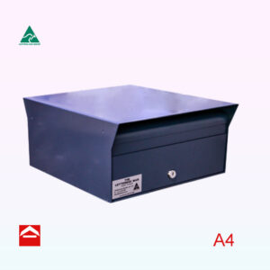 Front view of the Oriana front opening letterbox. 350mm wide x 350mm deep x 175mm highh
