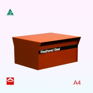 Ruben Rear Opening Aluminium rectangular letterbox in landscape orientation with a hood over the front and rear - 350w x 295d x 175h