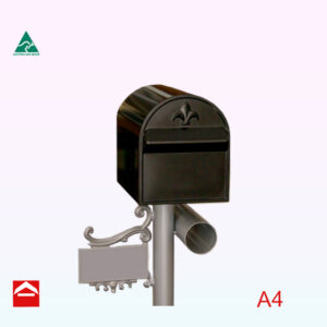 Treasure rear open A4 letterbox on a Royale Post.