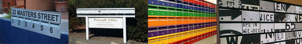Four photographs of quality letterboxes manufactured by The Letterbox Man.